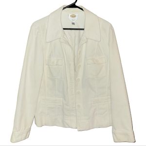 Vintage Talbot's White Offwhite Velour Multi Pocket Stretch Jacket 14